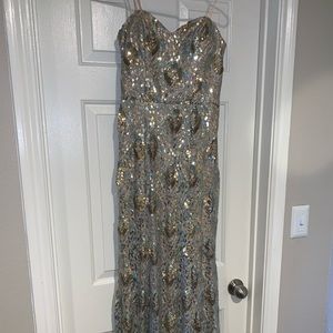 Strapless beaded formal  dress (petite)